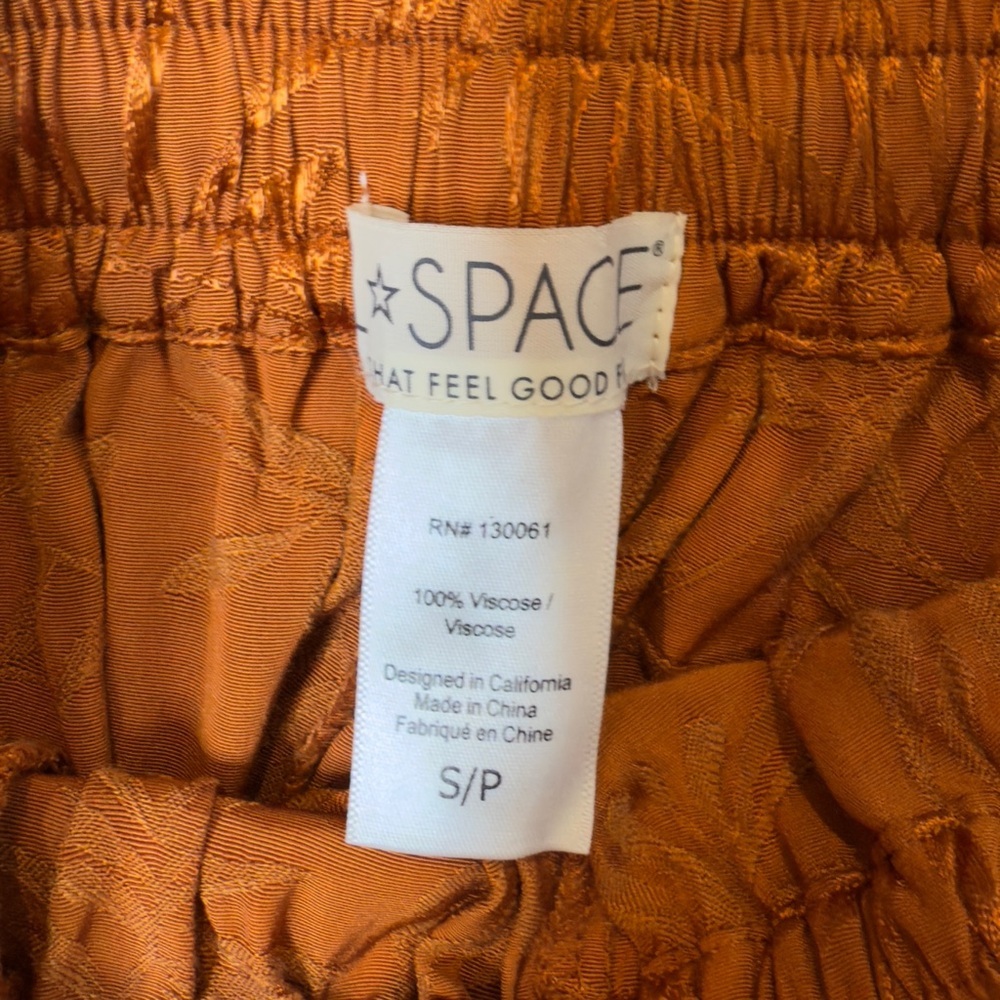 L*Space In Your Dreams Rust Floral Satin Lounge Resort Pants Pajama Sz S - Picture 8 of 13